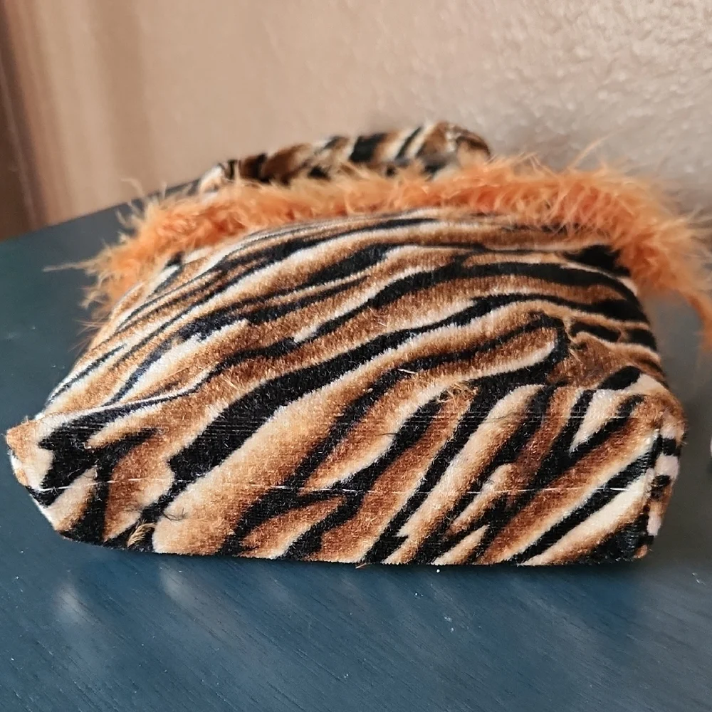 Animal Print Gift Bag with Faux Fur Trim